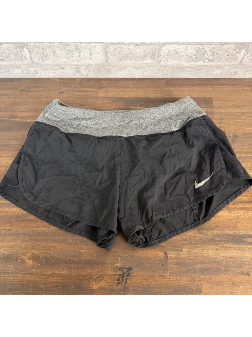 Nike Rival Dri Fit 3" Running Shorts Womens Small Black Swoosh Logo High Waisted